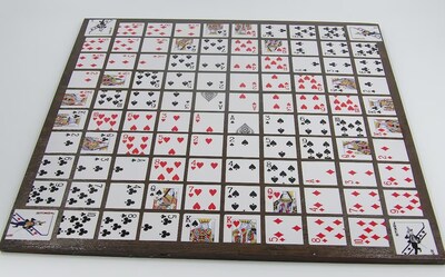 One Eyed Jack Game Board. Diamond layout.  2 ft. x 2 ft. includes cards, chips, and bag.  Everything needed to play upon arrival. Free - image3
